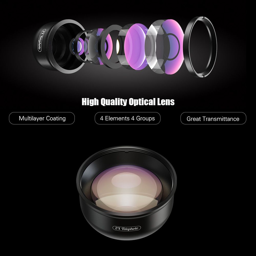 APL-HD5T HB2X Multi-layer Phone Telephoto Lens 2X Zoom