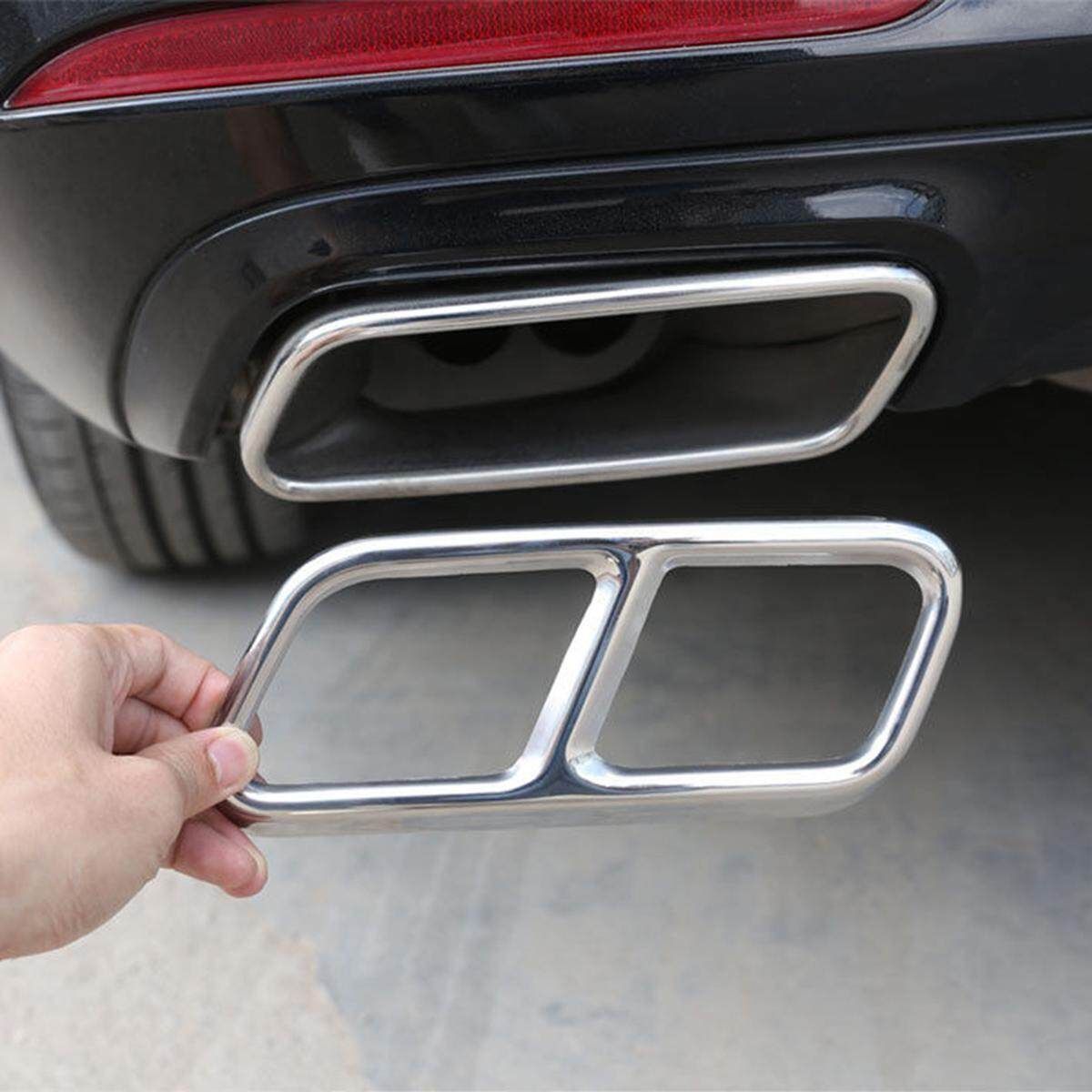2PCS Stainless Steel Tail Exhaust Pipe Trim For S R GL Class W222