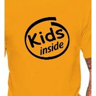 Kids Inside Print T-Shirts - Yellow
