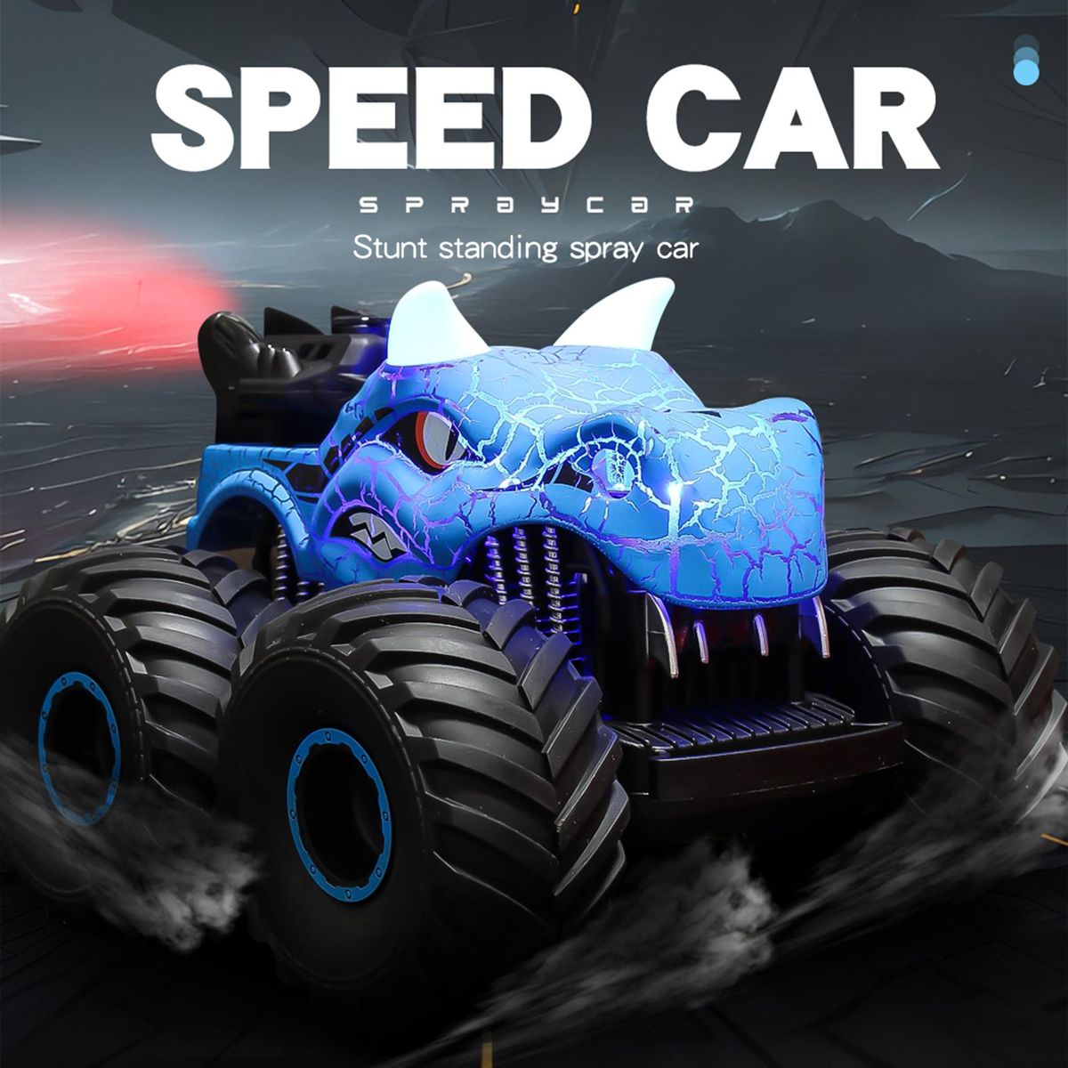 Remote Control Car, 1:16 2.4Ghz 4WD Spray Remote Control Off-Road Stunt Car with Lights Sound Rechargeable Electric Toy Car Gifts for Boys Girls Kids