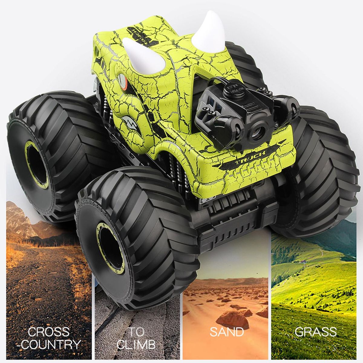 Remote Control Car, 1:16 2.4Ghz 4WD Spray Remote Control Off-Road Stunt Car with Lights Sound Rechargeable Electric Toy Car Gifts for Boys Girls Kids