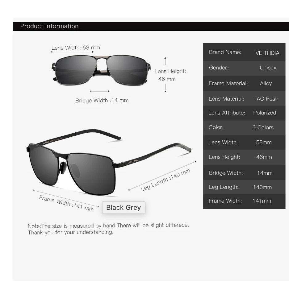 Fashion Square Sunglasses Mens Polarized Eyewear
