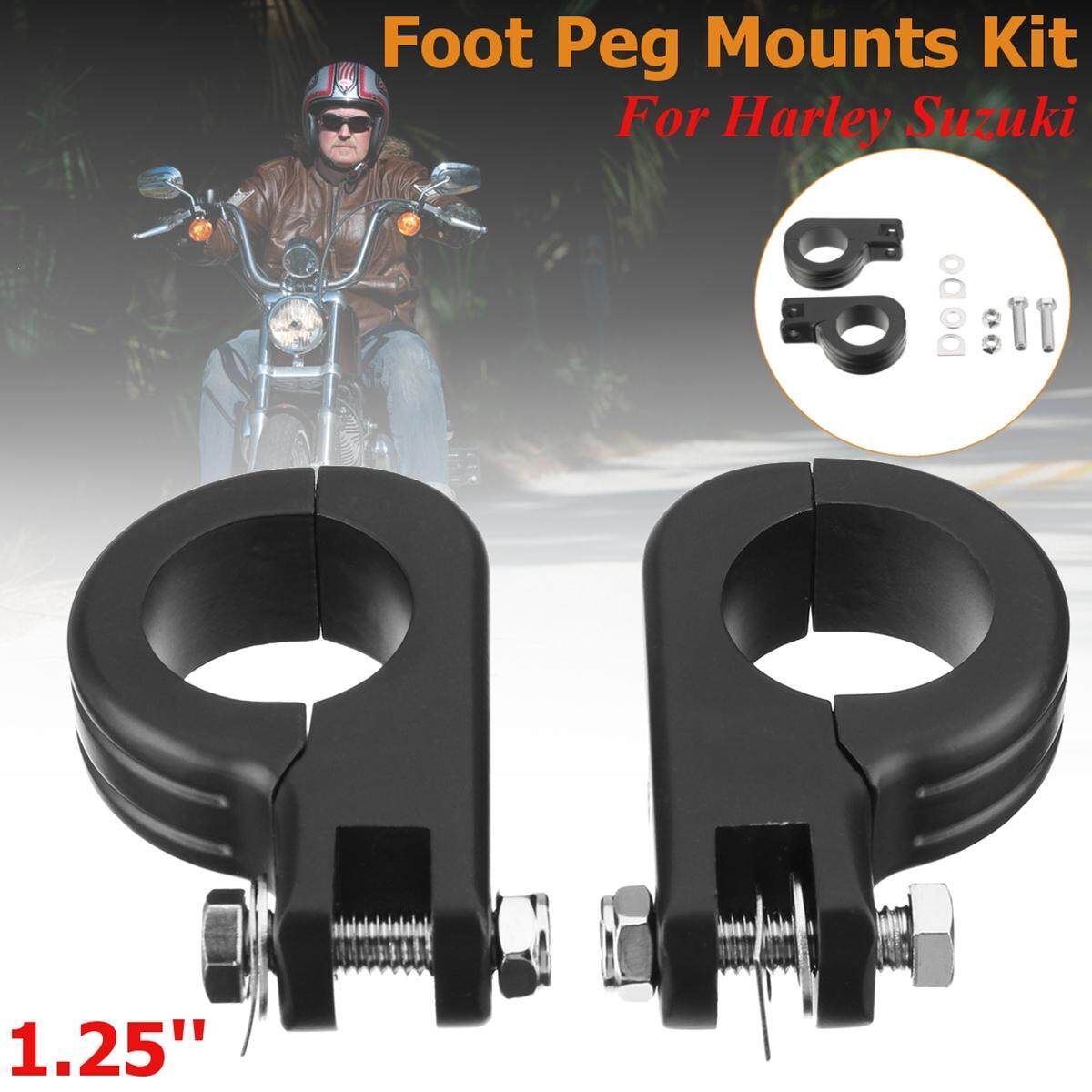 1.25'' Foot Peg Mounting Kits For Harley Honda Suzuki Kawasaki 1-1/4