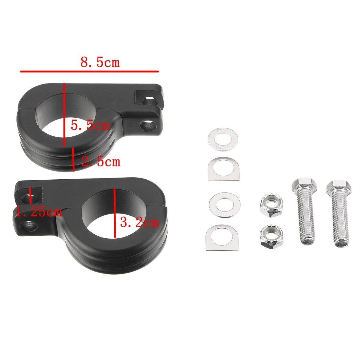 1.25'' Foot Peg Mounting Kits For Harley Honda Suzuki Kawasaki 1-1/4" Engines (Black) Black (black)