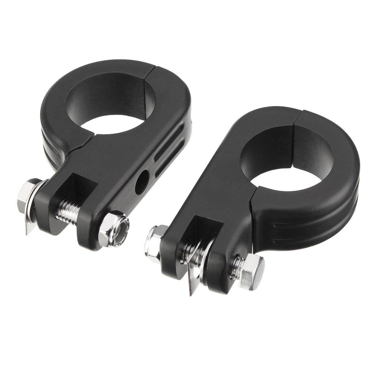 1.25'' Foot Peg Mounting Kits For Harley Honda Suzuki Kawasaki 1-1/4" Engines (Black) Black (black)