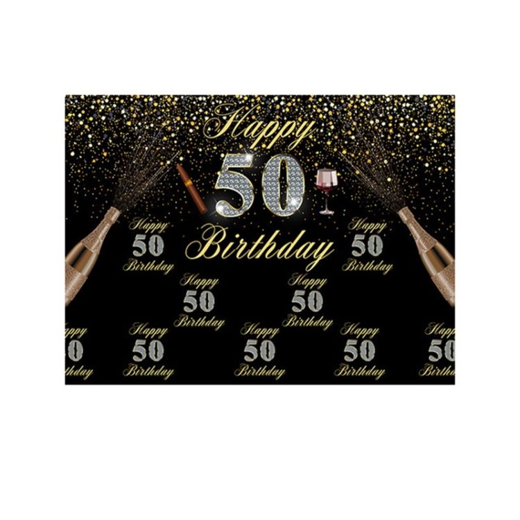 2.1m X 1.5m 50th Birthday Party Background Cloth