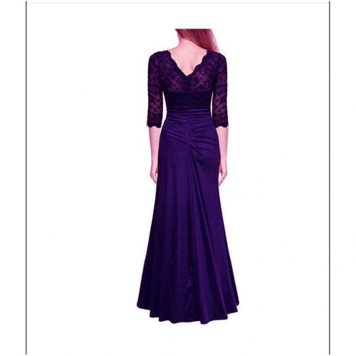 Women High End Mesh Half Sleeve Long Gown