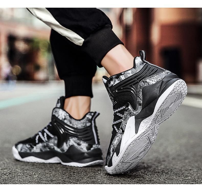 Men's Basketball Shoes Mesh Breathable Couple Sneakers Black
