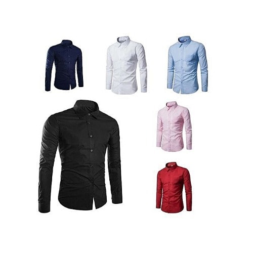 Men's Formal Slim Fit Shirts - 6 Pieces - Multicolour