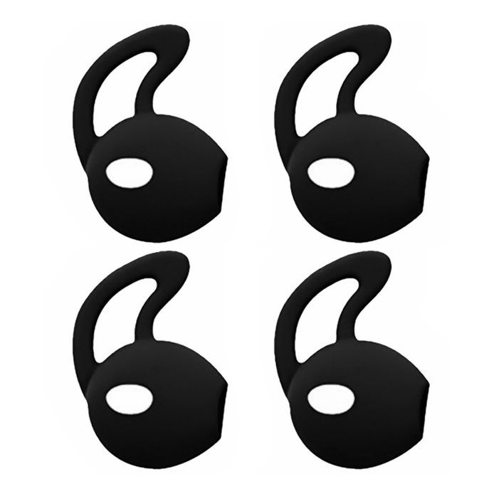 2Pairs Eartips Silicone Daily Life Waterproof In-ear Headset Earbuds Cover With Ear Hook For Earbuds IPhone 7 6 6S Plus 5 5S SE EarPods Earphone (Black) CHSMALL
