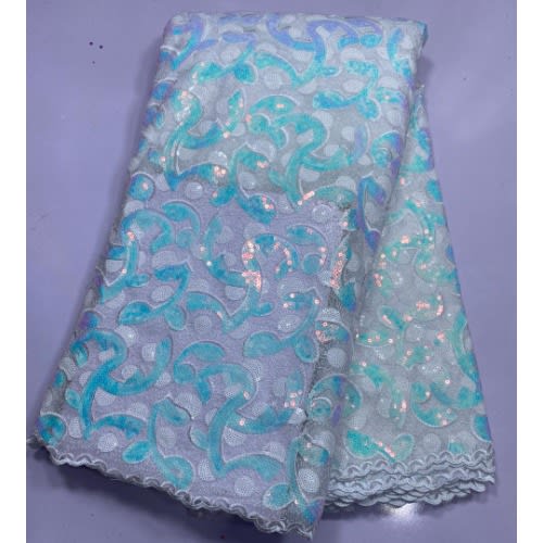 Sequins Sample Cord Lace -  5yards - White