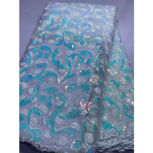 Sequins Sample Cord Lace -  5yards - White