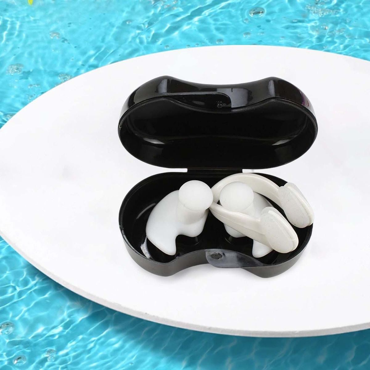 Swimming Ear Plug And Nose Clip Swimming Ear  Reusable Kids White