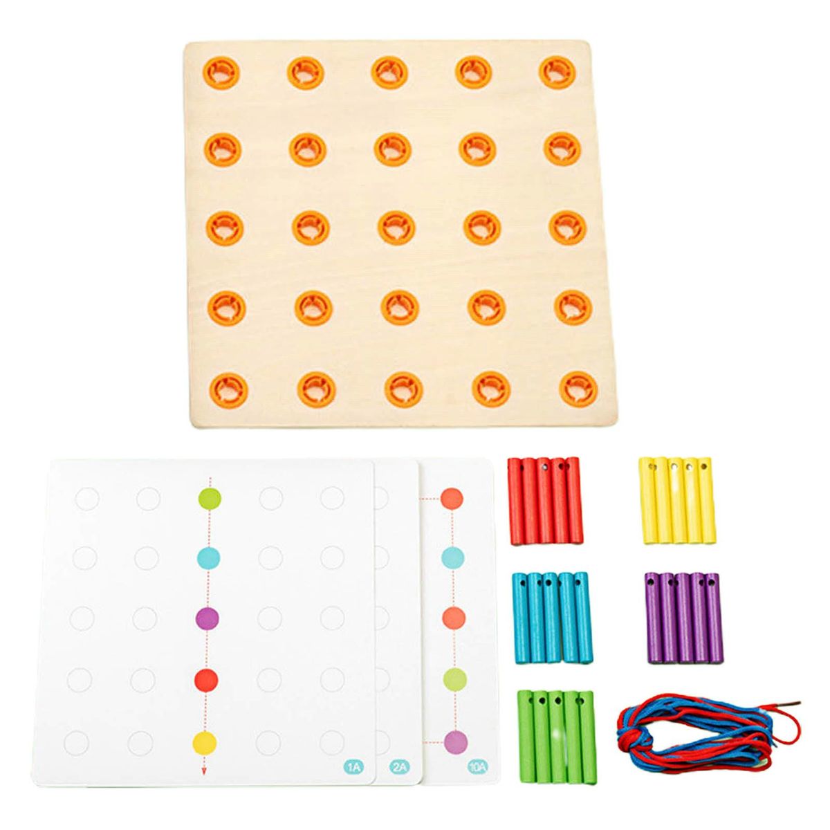 1 Set Threading Lacing Toys Wooden Lacing Game DIY Toys