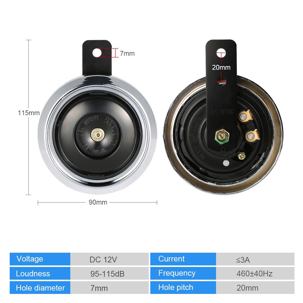 DC 12V 1.5A 105dB Universal Waterproof Motorcycle Loud