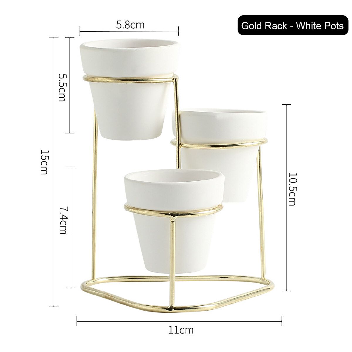 Flower Stand Golden Frame White Basin