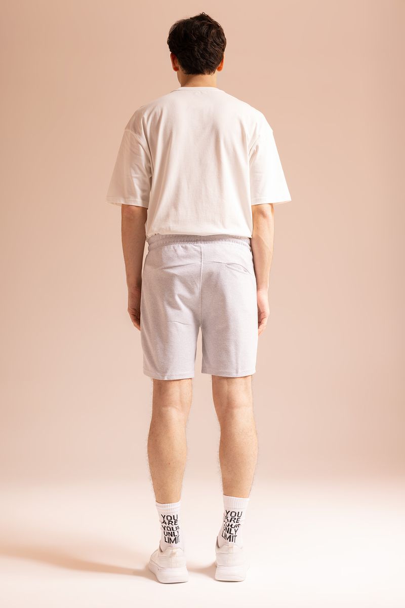 Man Young Slim Fit Knitted Short - Grey