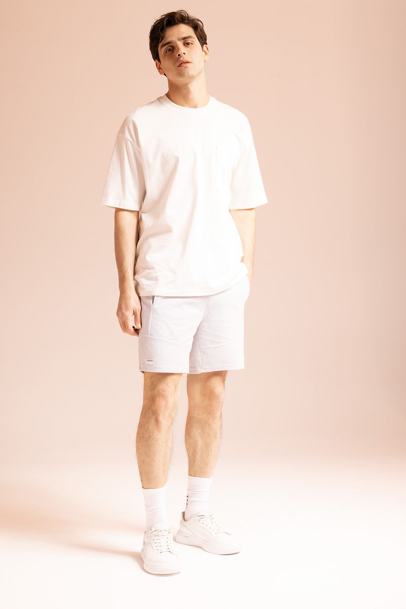 Man Young Slim Fit Knitted Short - Grey