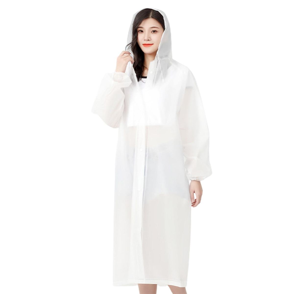 Rain Poncho Tourism Outdoor Hiking Rain Poncho Raincoat White