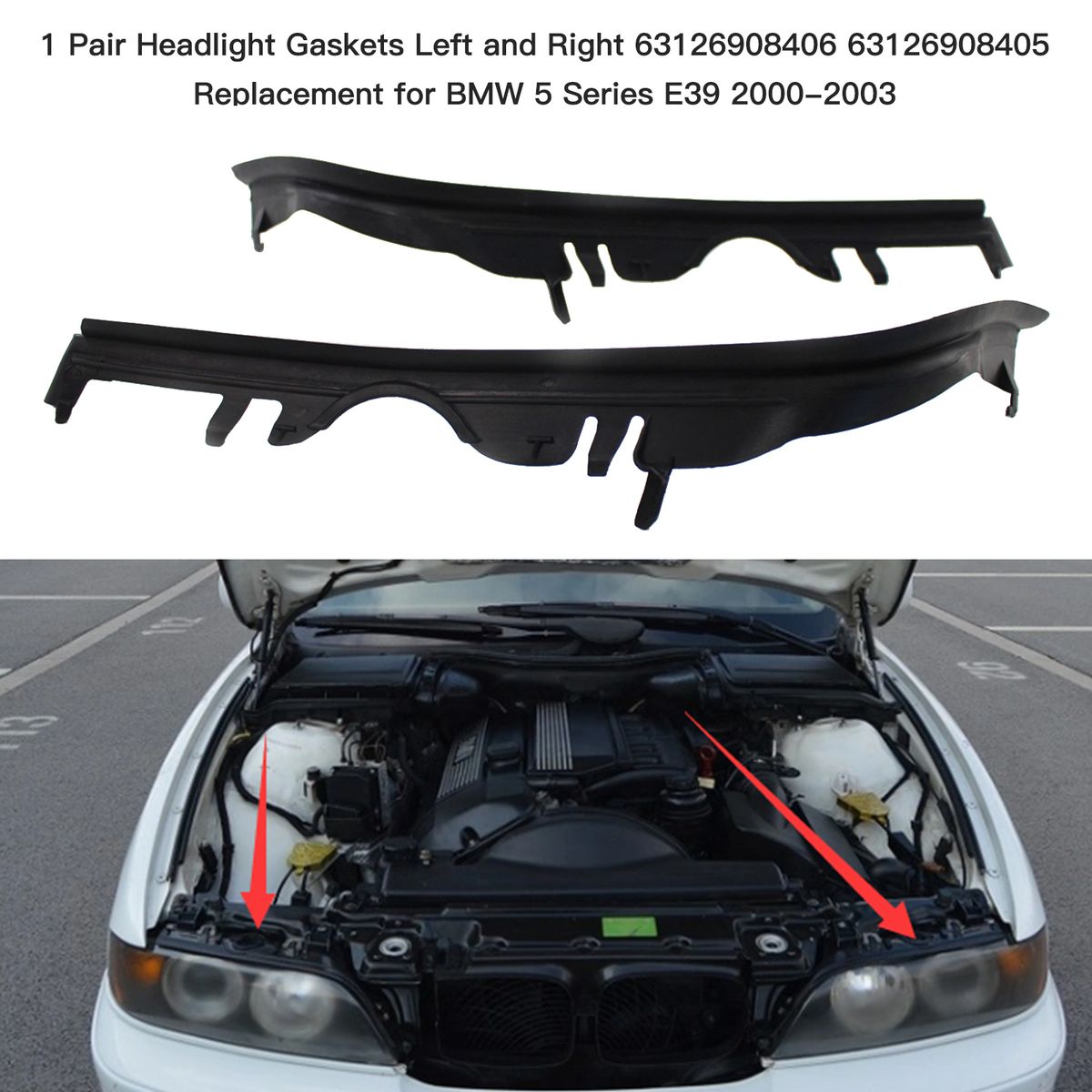 1 Pair Headlight Gaskets Left And Right Replacement For BMW