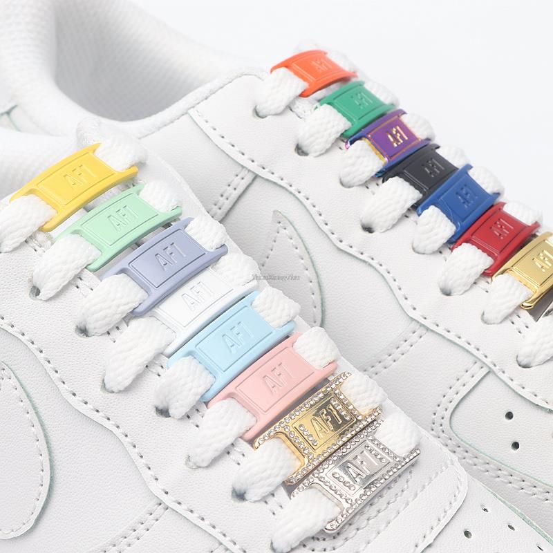 4Pcs AF1 Shoelaces Combination White Flat Laces And Shoe Decoration Suit Sneaker Shoelace Air Force One Shoes Accessories Gray Purple