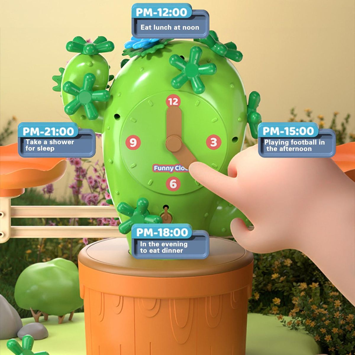 1 Set Balance Scale Toys Cactus Flower Pot Thinking Math Toys Green