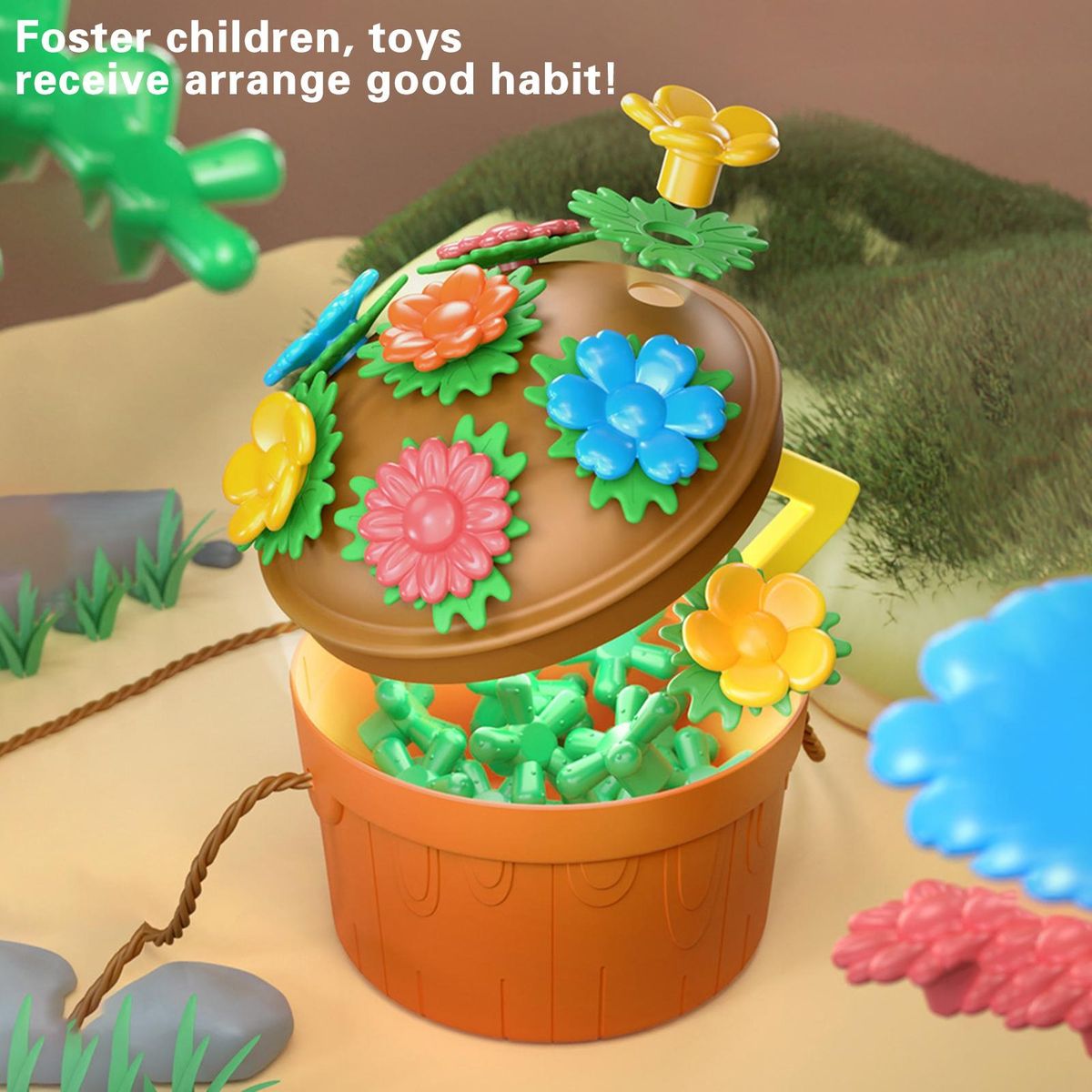 1 Set Balance Scale Toys Cactus Flower Pot Thinking Math Toys Green