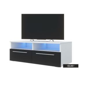 TV SHELF WHITE BLACK WITH LED LIGHT, (Lagos,OGUN Delivery )