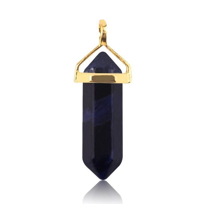 Natural Faux Gem S Agonal Pointed Reiki Pendant No Hain-1#