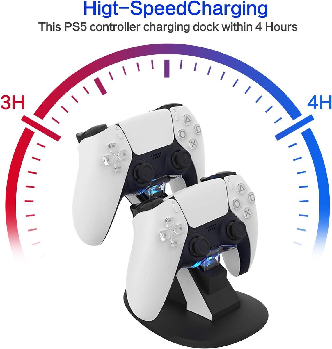PS5 Controller Charger DualSense Charging Dock Station PS5 Pad Dual USB Handle Fast 5V