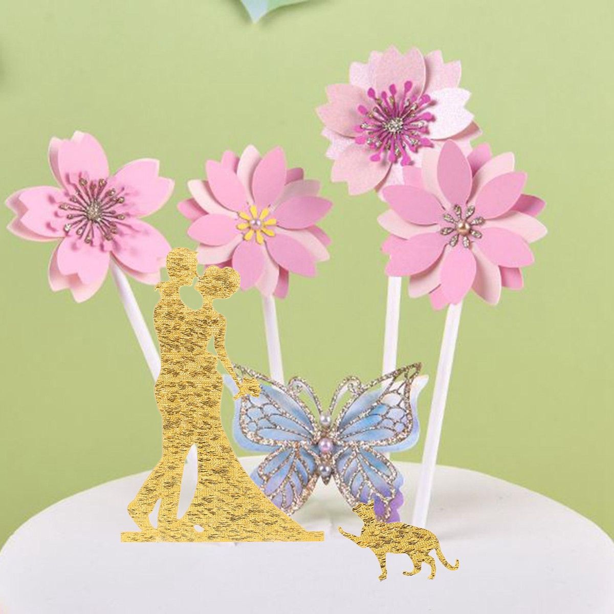 Cake Topper Insert Card Acrylic Decoration Groom bride and