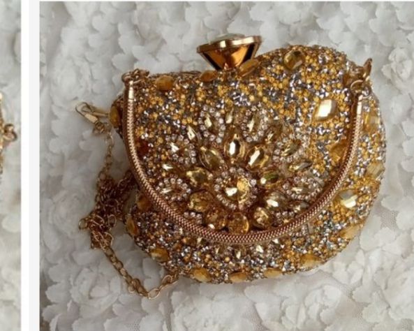 Ladies Gold Color Apple Purse