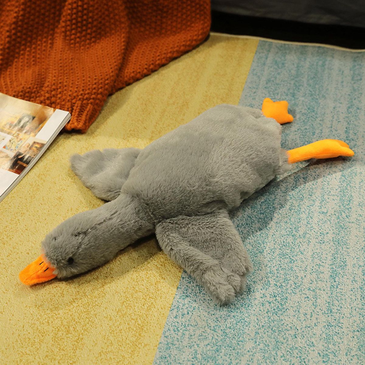 Goose Doll Pillow Cartoon Animal Pillow Plush Ornament Grey