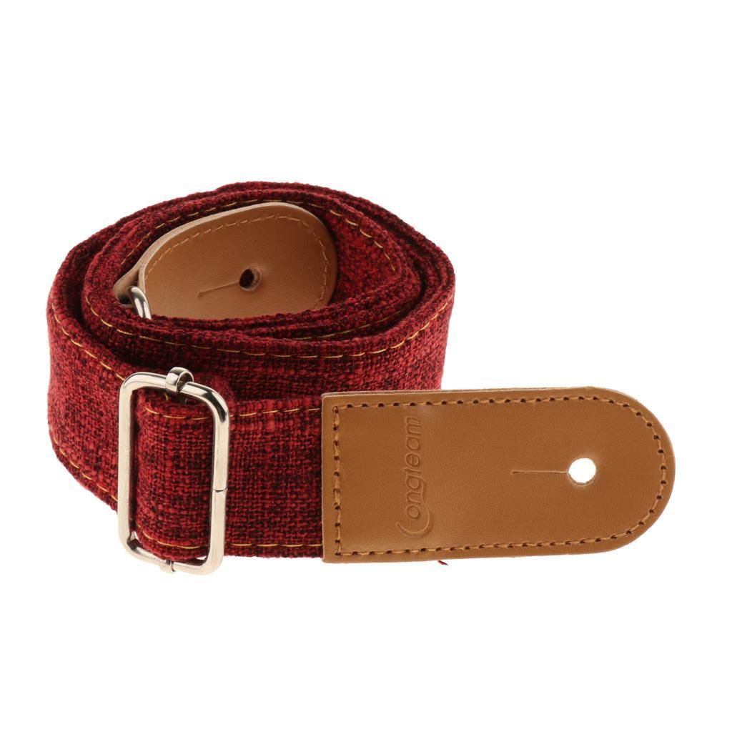Ukulele Guitar Strap With PU Leather Ends For Beginners Music Red