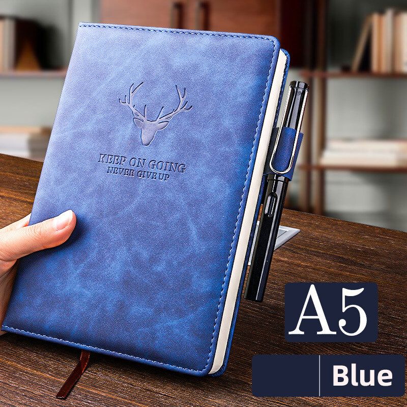 A5 PU Leather Retro Style Lined Paper Notebook Journal Diary Writing Gift Blue