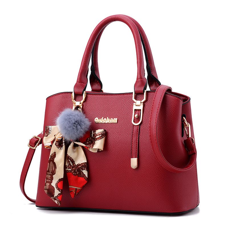 Women  Portable Hand Bag-Red Wine
