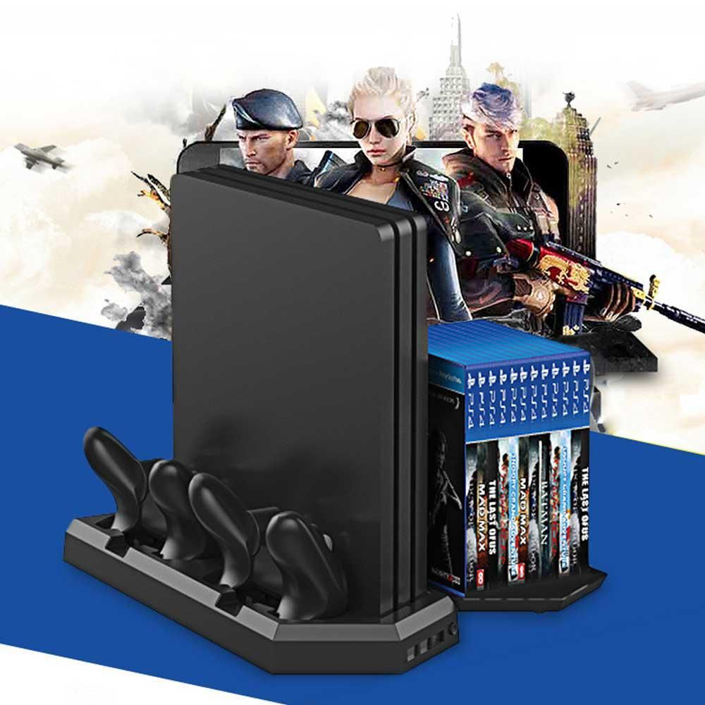Fan Cooler Fit For PS4 Controller Vertical Stand Cooling Fan 3 USB Charging Stand Dock Station - Upgrade Version 3 Cooling Fans GDMALL