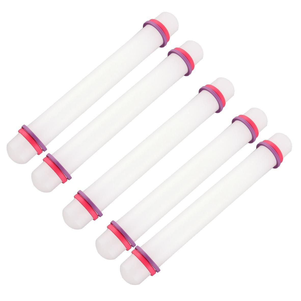 5Pcs Kitchen Rolled Fondant Tools Silicone Rolling Pin
