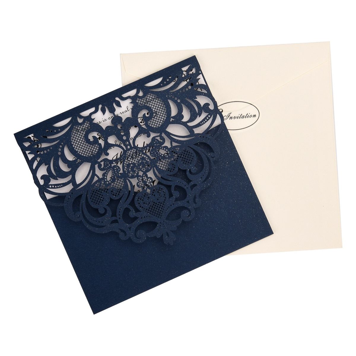 10pcs Laser Cut Wedding Invitations Card Cute Elegant Lace