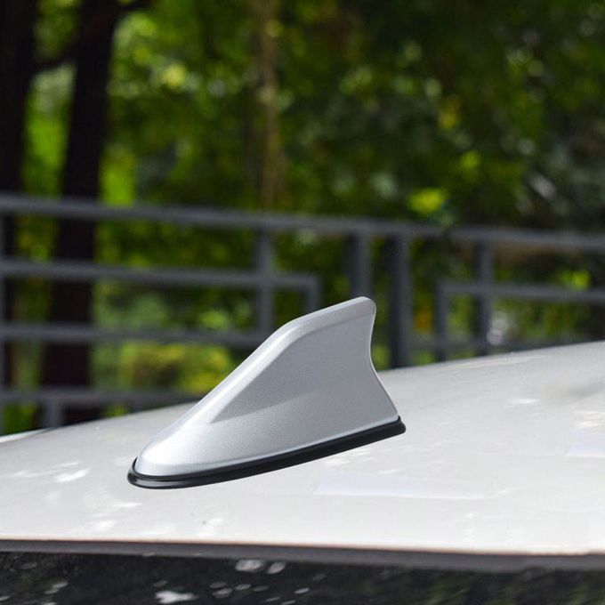 Shark Fin Antenna Universal Car Decoration AM FM Radio Signal Silver