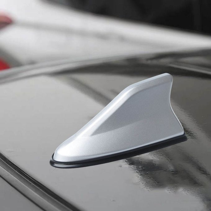 Shark Fin Antenna Universal Car Decoration AM FM Radio Signal Silver