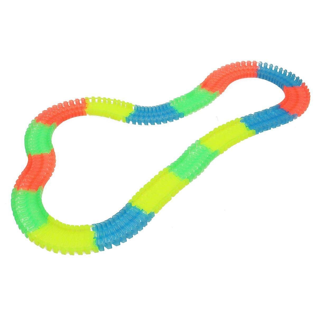 165 PCS Magic Tracks Racetrack Bend Flex Glow LED Light Up In The Dark Toy Car