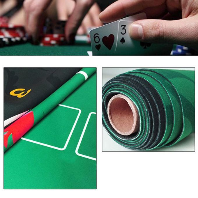 Poker Table Layout Tabletop Mat 10-Player 180x90cm Casino Craps Green