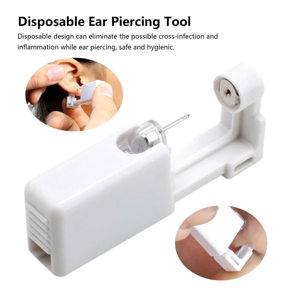 Self Ear Piercing Tool White Self Piercing Kit Disposable