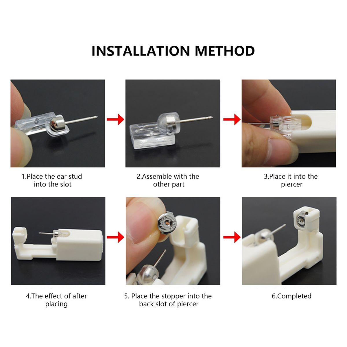 Self Ear Piercing Tool White Self Piercing Kit Disposable