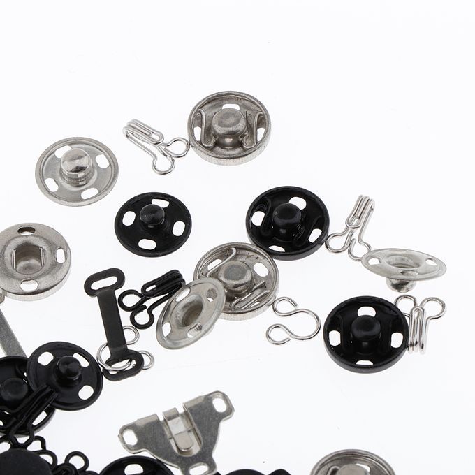 50 Sets Sew-on Hook And Eye Fasteners Closure Press Snap Buttons DIY