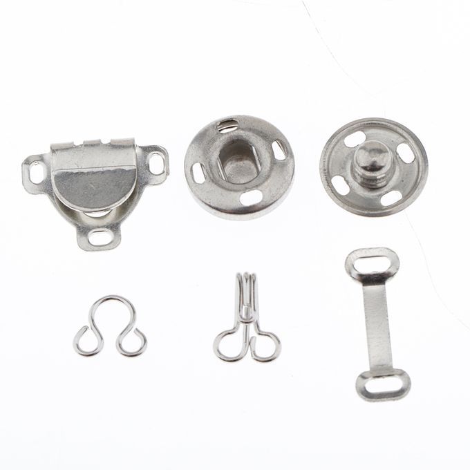50 Sets Sew-on Hook And Eye Fasteners Closure Press Snap Buttons DIY