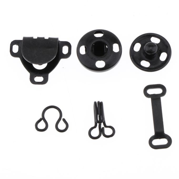 50 Sets Sew-on Hook And Eye Fasteners Closure Press Snap Buttons DIY