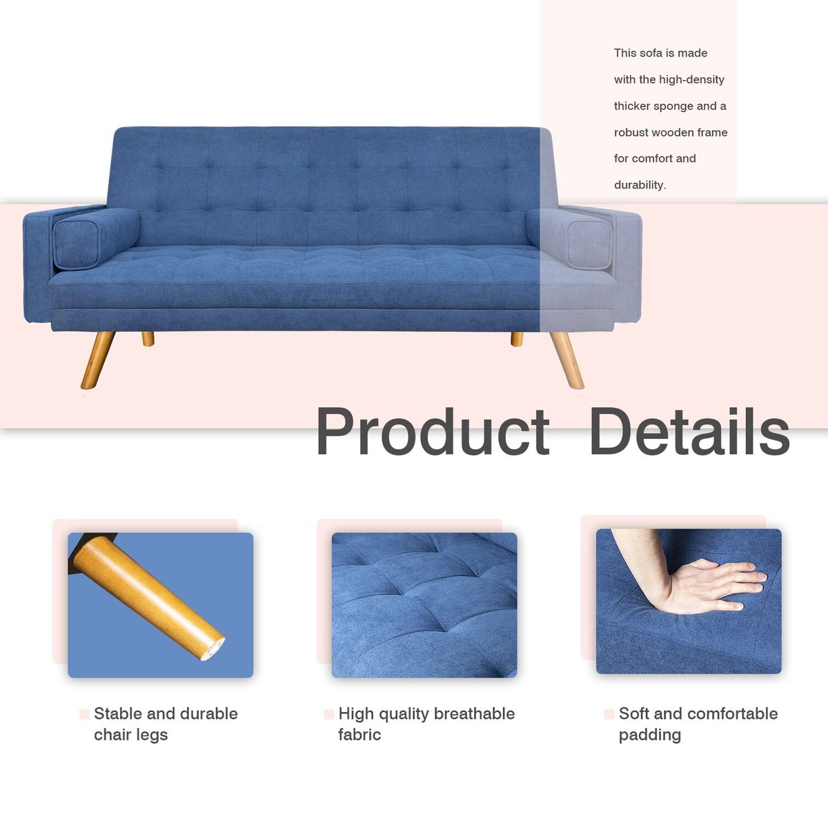 Modern Linen Fabric Sofa Bed (Lagos Delivery Only)