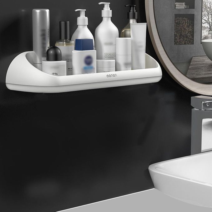 Sti Ky Bathroom Shelf Wall Mounted Storage Ra K Strong Load Bearing Design-white-Common Type